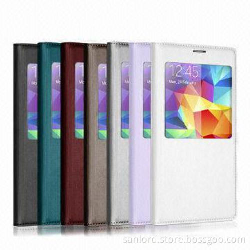New Flip Cover for Samsung Galaxy S5, Genuine Leather Folio Case